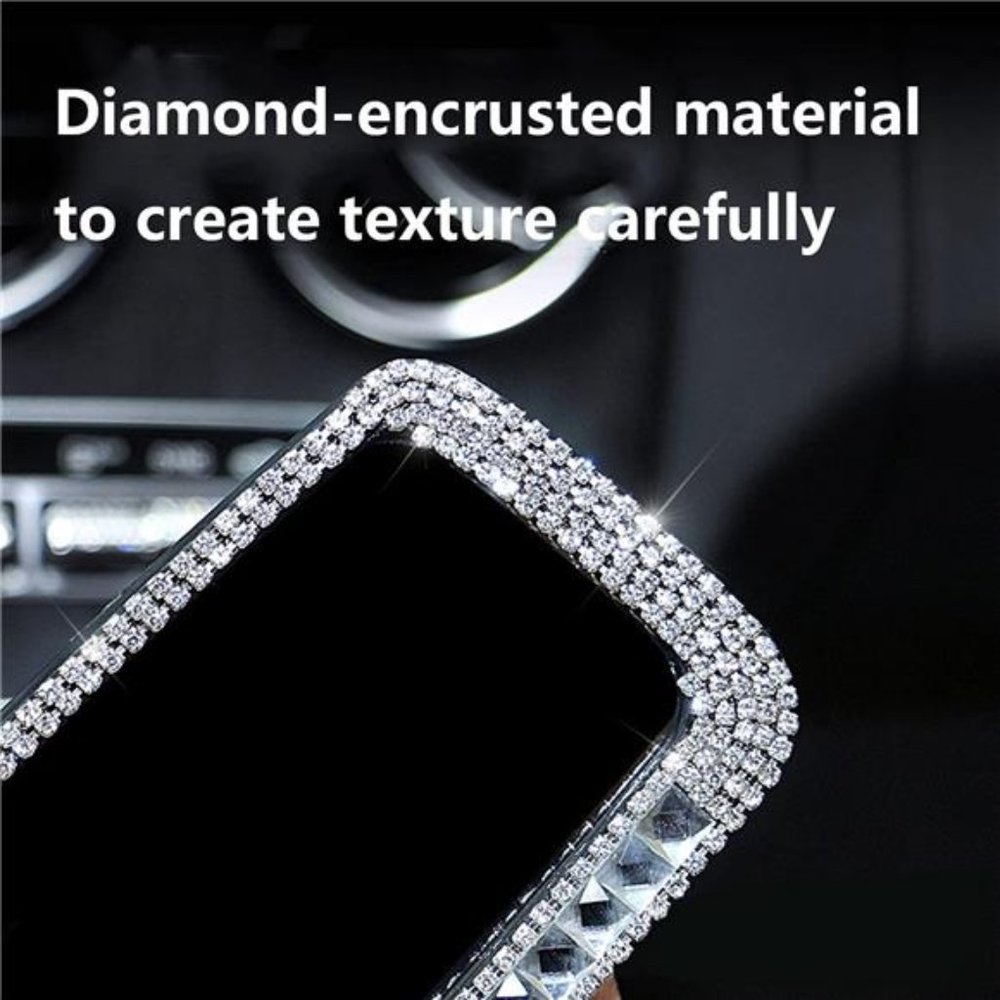 Bling Rhinestone Car Rear View Mirror,Car Rear View Mirror with Crystal Diamonds - Picture 7 of 7